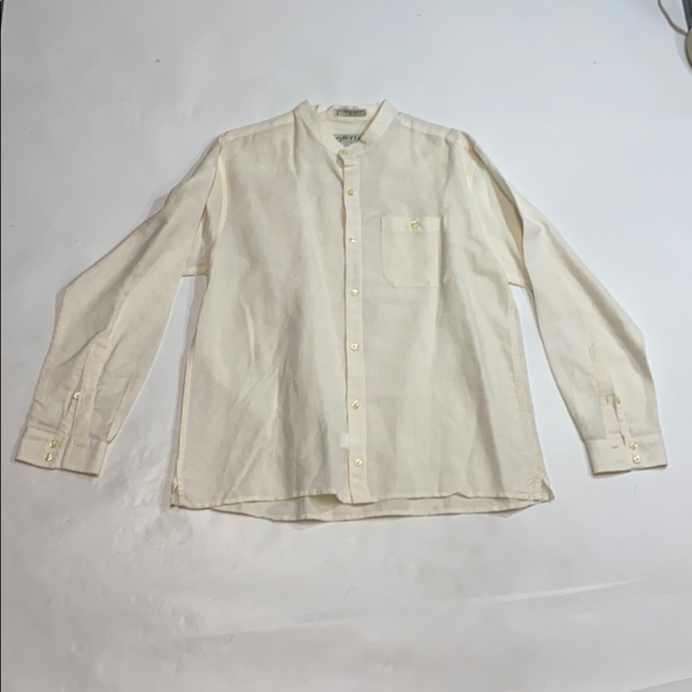 Orvis Linen Mens Button Up Shirt Size XL